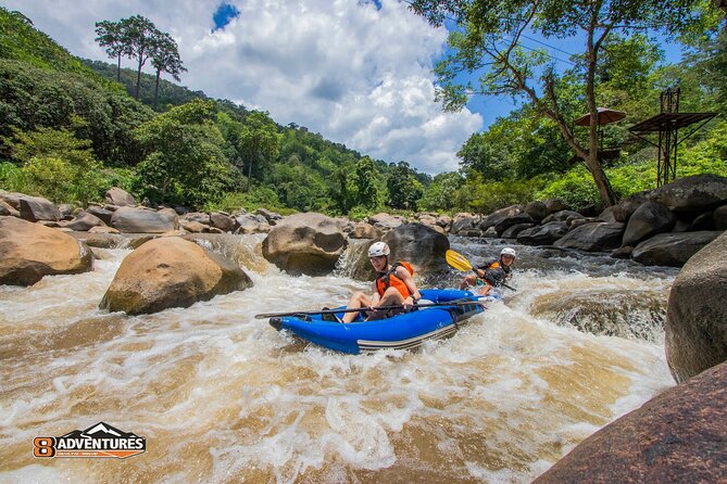 10KM Inflatable Kayaking Adventure - Gear and safety: life jacket, helmet, and a staffed river