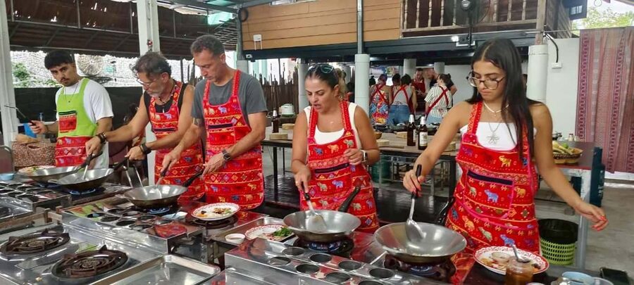 Ao Nang: Authentic Thai Local Cooking Class - Sitting down to your Thai family-style meal