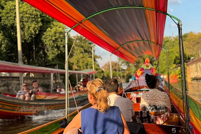 Bangkok 3-in-1 Tour: Longtail Boat,TukTuk & Street Food Adventure - Longtail boat on the Bangkokyai canals and the Big Buddha temple stop