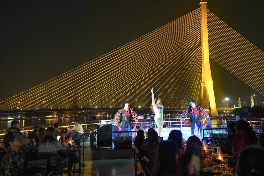 Bangkok: Calypso x White Orchid Cruise with Private Transfer - Asiatique The Riverfront and the 7:45 Calypso Cabaret show