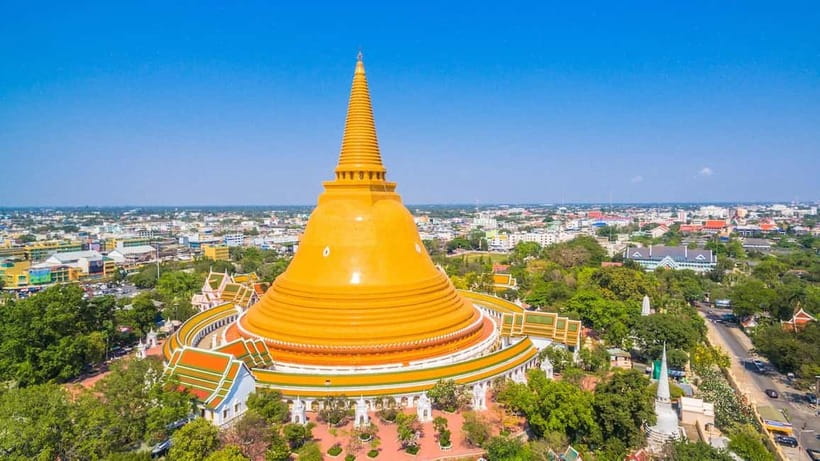 Bangkok: Floating Market, Phra Pathom Pagoda & Cafes Tour - Phra Pathom Chedi: Thailand’s tallest stupa, your calm hour