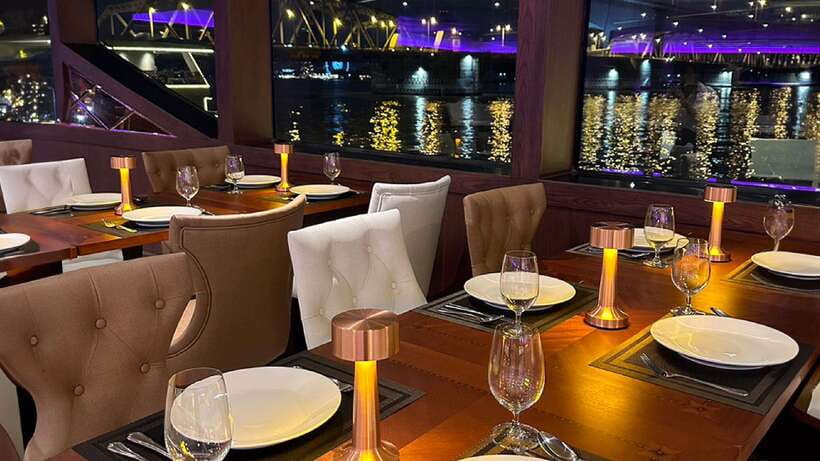 Bangkok: Opulence Luxury Dinner Cruise with Hotel Transfer - Rooftop and onboard design: where the best views happen