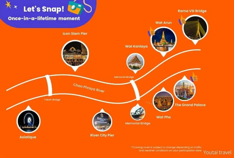 Bangkok: Opulence Luxury River Dinner Cruise with Live Band - The River Route Magic: Wat Arun, Grand Palace, Wat Phra Kaew