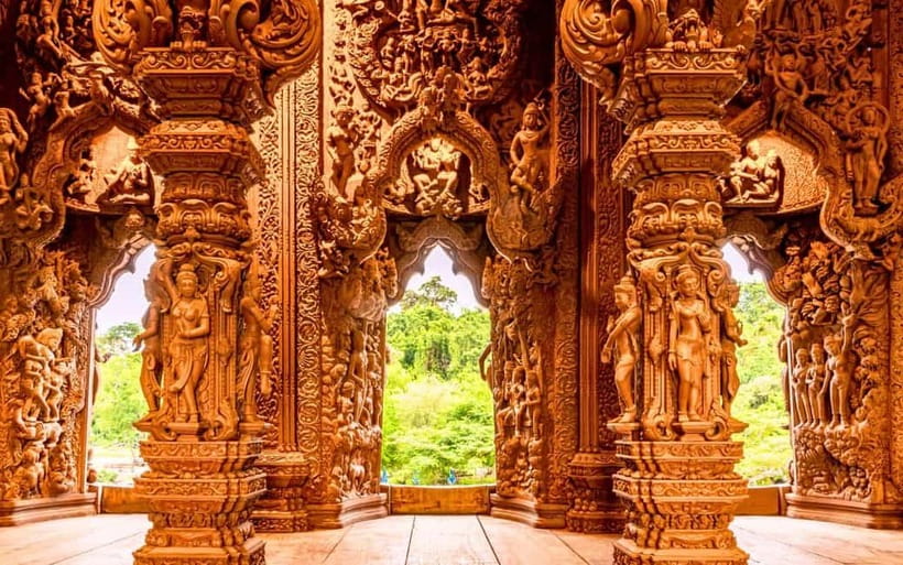 Bangkok: Pattaya Truth Sanctuary Guided Tour & Coral Island - Sanctuary of Truth: the all-wood temple you will remember
