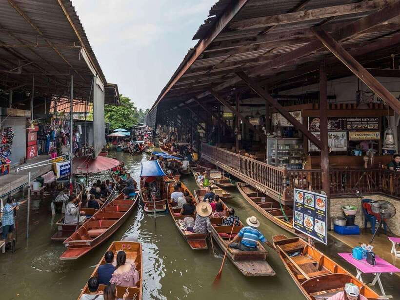 Bangkok: Railway and Floating Market Tour with Dragon Temple - Maeklong Railway Market, where the train writes the rules