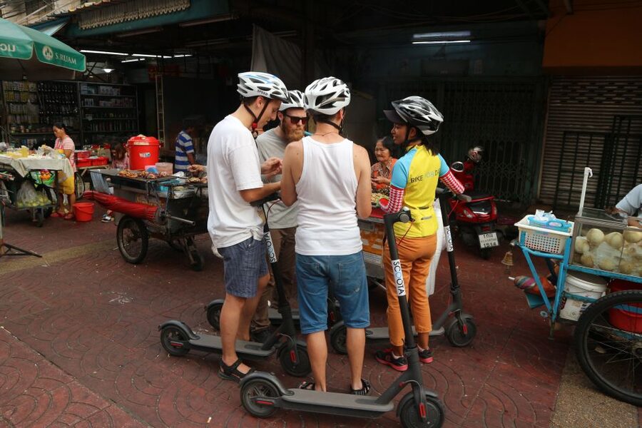 Bangkok: Riverside E-Scooter Adventure with StreetFood Snack - The Food Story: How Chinese and Portuguese Threads Become Thai Snacks