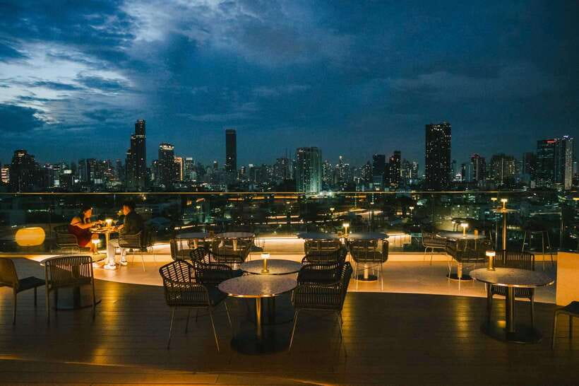 Bangkok: SOL and LUNA BKK Rooftop F&B Packages - Rooftop skyline views with a date-night glow