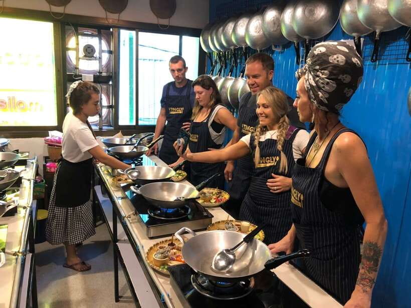 Bangkok: Tingly Thai Cooking School Half-Day Cooking Class - From Marriott Surawong to the market with your guide