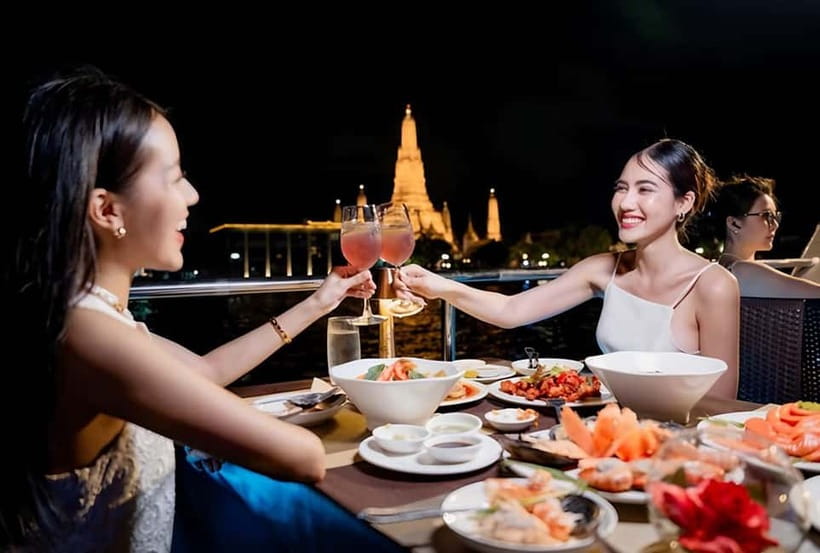 Bangkok: White Orchid Chao Phraya Dinner Cruise free Beer - Boarding details: White Orchid decks, seating, and the top-deck advantage