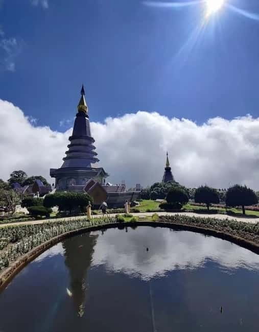 Chiang Mai Doi Inthanon Park Waterfall Pure Sightseeing Tour - Honor King Bhumibol and Queen Sirikit Twin Pagodas, and the Small Fee