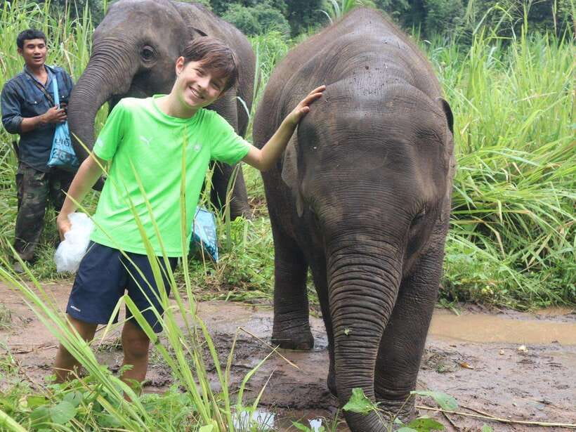 Chiang Mai: Elephant Sanctuary, Waterfall & Bamboo Rafting - River Bathing With the Elephants: Cooling Off in Natural Pools