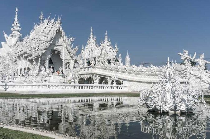 Chiang Rai White and Black and Blue Temple - Entering Wat Rong Suer Ten, the Blue Temple