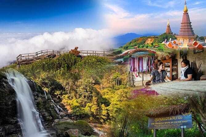 ChiangMai 1DayTour:Elephant Sanctuary,king&queen pagoda,waterfall - Lunch in the middle: energy for the pagodas and waterfalls