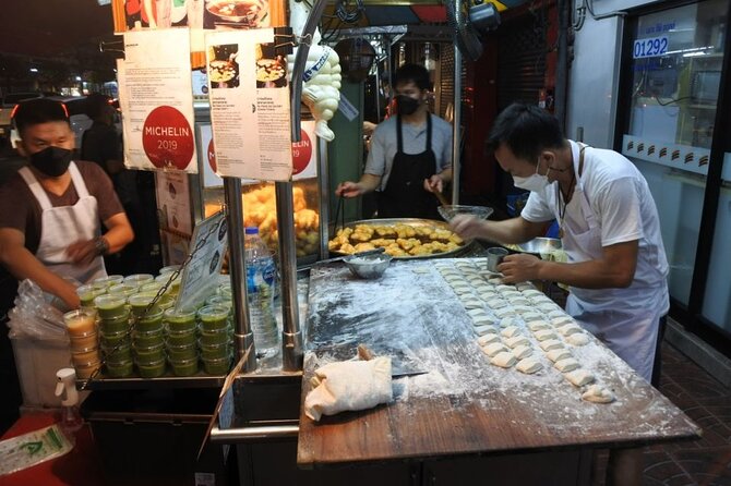 Chinatown Street Food Night Tour by Tuk Tuk in Bangkok - Giant Swing at night, Sao Chingcha under the lights