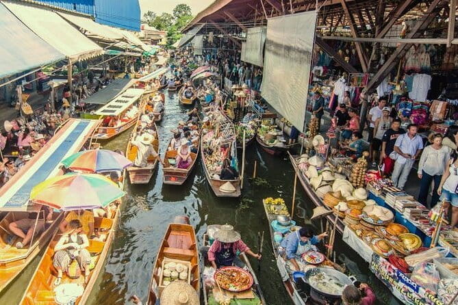Damnoen Saduak Floating Market & Railway Market Tour from Bangkok - Damnoen Saduak Floating Market by long-tail boat, canal views included
