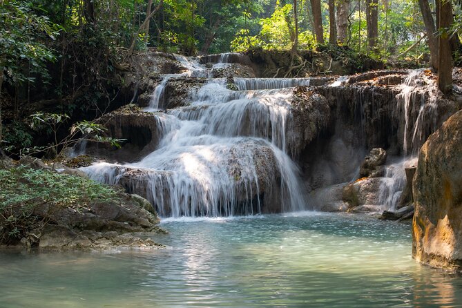 Erawan Waterfalls and Bridge Over River Kwai Tour from Bangkok - Erawan National Park: lunch break, then the waterfall hike begins