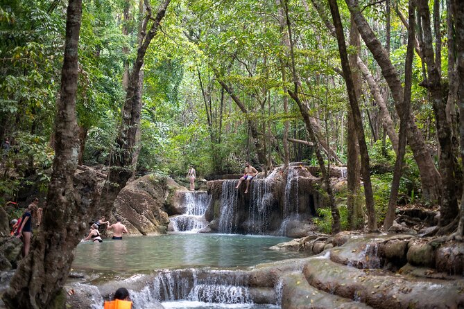 Erawan Waterfalls and Bridge Over River Kwai Tour from Bangkok - Erawan Waterfalls: choosing your levels, swimming spots, and beating crowd pressure