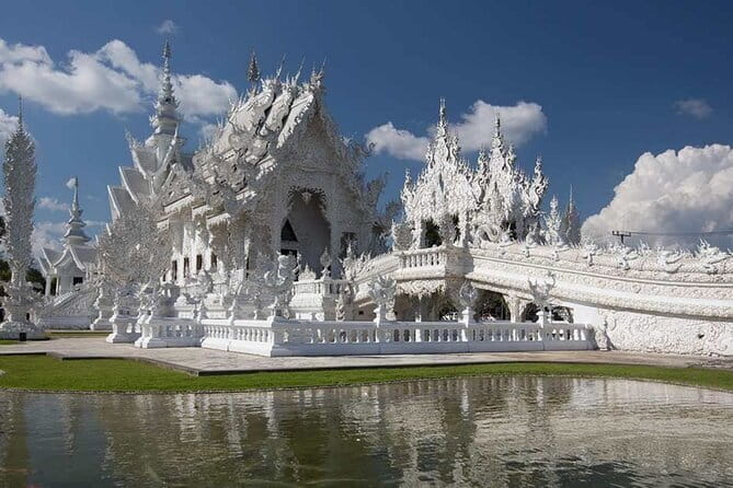 From Chiang Rai: 3 Temples, Golden Triangle Tour, Tea Plantation - Wat Rong Khun, the White Temple in real life