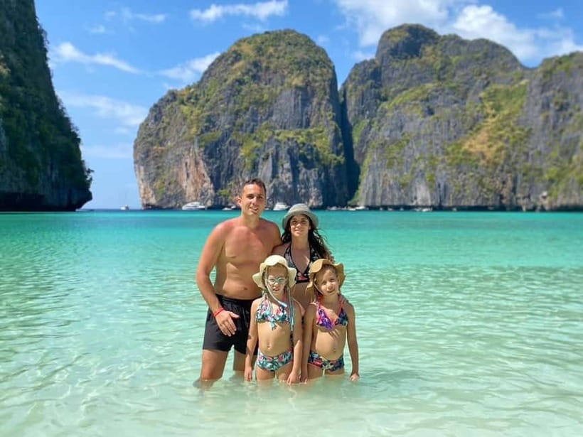 From Phi Phi: Sunset & Plankton Swim Tour By Speedboat - Viking Cave and Pileh Lagoon, cliffs plus calm turquoise swimming