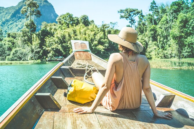 Khao Sok National Park & Samet Nangshe Private Tour from Phuket - Cheow Lan Lake on a private long-tail boat