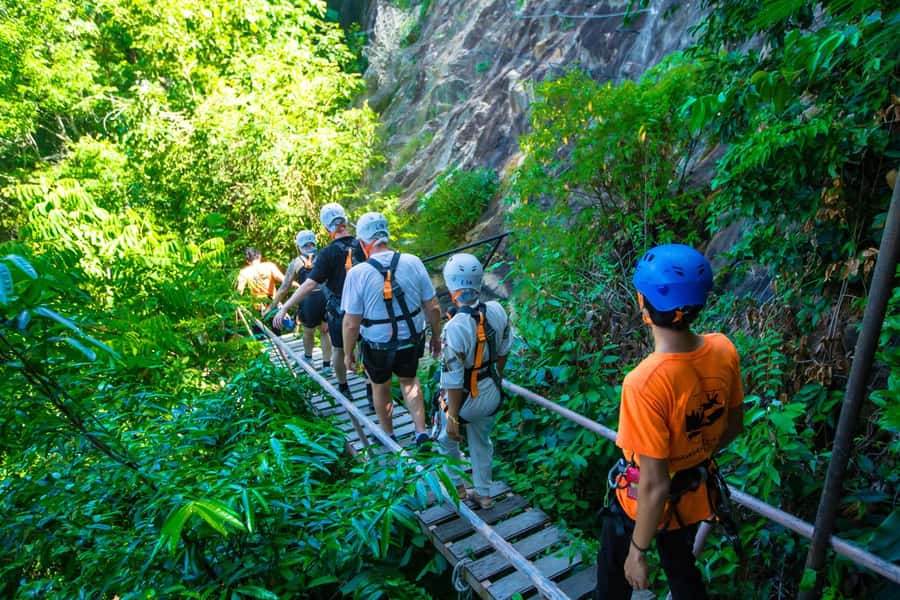 Ko Pha Ngan: Sky-High Zipline & Wang Sai Waterfall Views - Zipline over Wang Sai Waterfall, 120 to 150 meters at a time