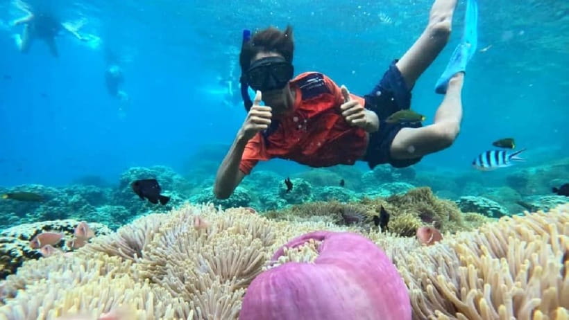Koh Chang: 5 Island Guided Boat Tour with Lunch Buffet - Koh Yak Lek Island snorkeling: first reef session, best mood