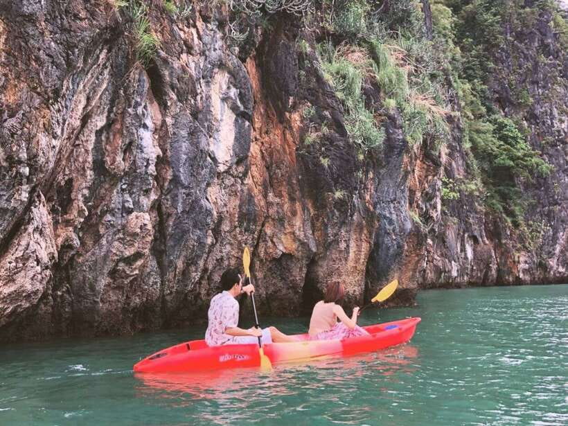Koh Lanta: Sea Cave Kayaking and Talabeng Island Tour - Longtail boat ride: Ung Island coastline, up-close cliffs, and hanging vines