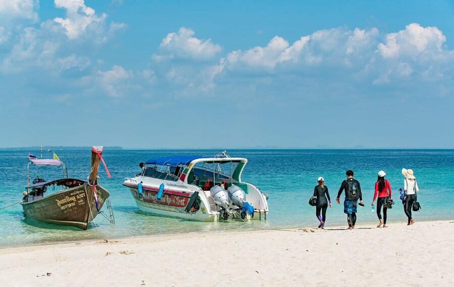 Krabi: 4 Islands & Thale Waek's Sandbar Tour By Speedboat - Where the Day Starts: Pickup, Pier Check-In, and Boat Energy