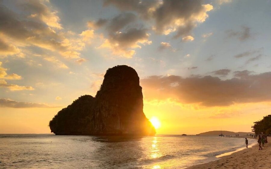 Krabi: 7 Islands Sunset Hopping Cruise with BBQ & Plankton - Poda Island BBQ and Tang Ming sunset backdrop