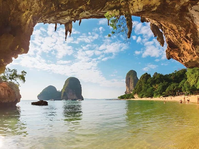 Krabi: Railay Phra Nang & Diamond Cave Sunset Plankton Tour - From Krabi Pickup to Railay Bay: The Boat Ride Sets the Mood