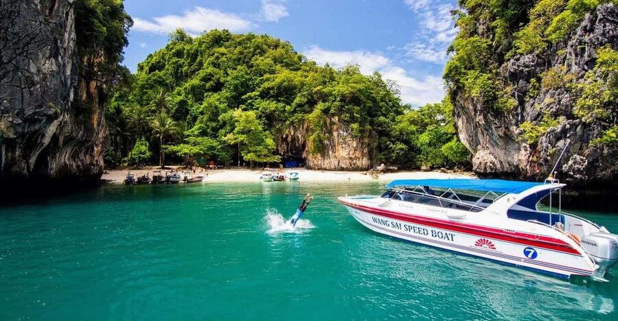 Krabi's Hong Island Speed Boat Blast with 360° Viewpoint - Ko Lao Lading: Rock Formations, Hidden Coves, and a Different Kind of Swim