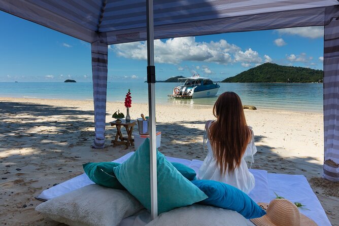 Luxury Private Speed Boat Charter - Phi Phi Sunrise - Macaque monkeys and the Viking Cave area, viewed from the boat