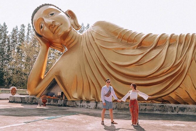 Phuket Giant Water Lilies & Temple Tour - Private & All-Inclusive - Wat Phra Thong: the half-buried golden Buddha at a hilltop-ish temple