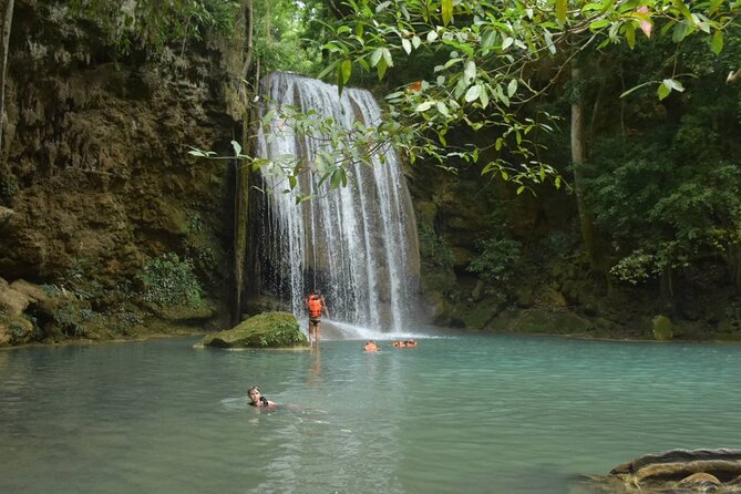 Private Tour : Erawan Waterfall and Bridge over the River Kwai - Stop 3: Erawan Waterfall National Park, walking, views, and a cooling swim
