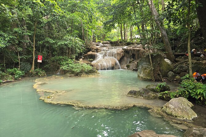 Private Tour to Erawan Waterfall and Boat Tour in Kanchanaburi - River Kwai boat tour and the Bridge over the River Kwai from the water