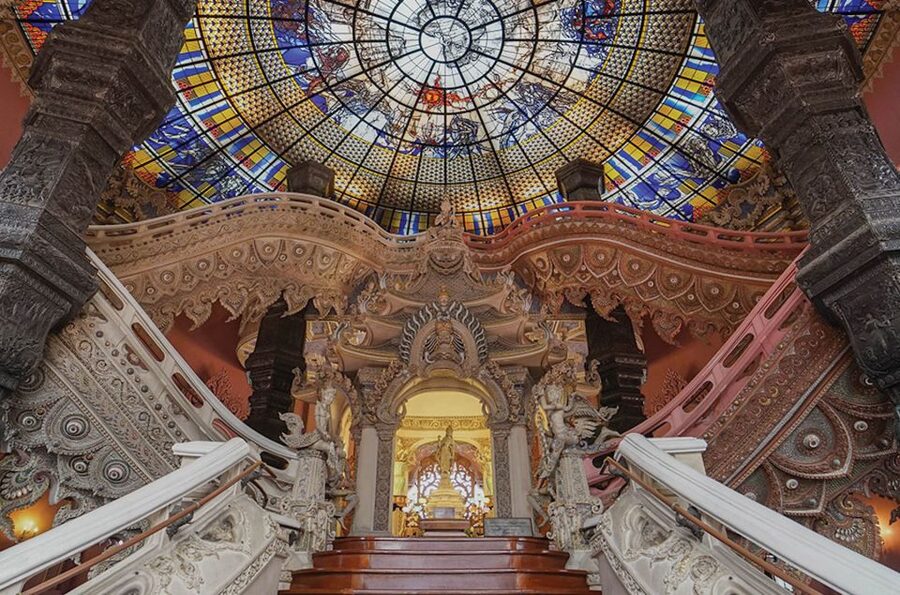 Samut Prakan: Erawan Museum Discounted Admission Ticket - Earth Section: world art, stained glass patterns, and a ceiling that matters