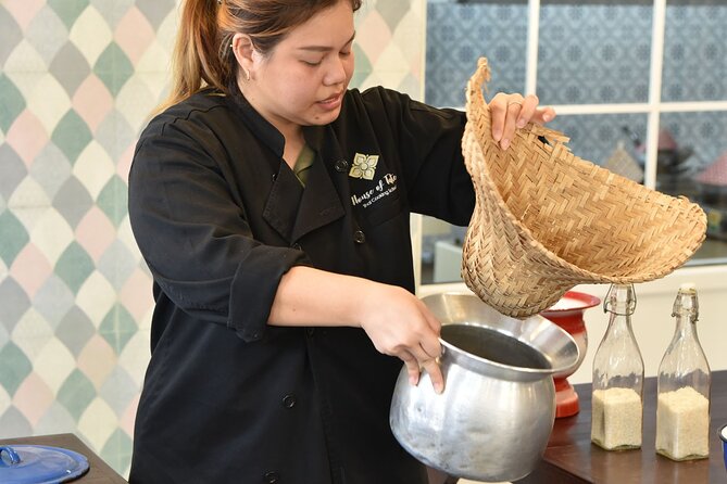 Thai Cooking Class with Market Tour in Sathon Bangkok - Cooking 4 authentic dishes, then eating them hot