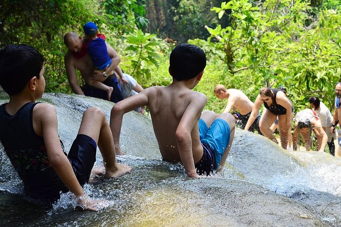 Zipline+Sticky waterfall+Long Neck Village Private Tour - Sticky Waterfall climbing and swimming: the part that feels most physical